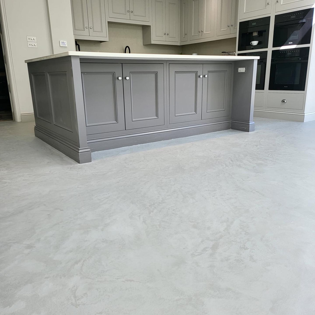 grey microcement floor