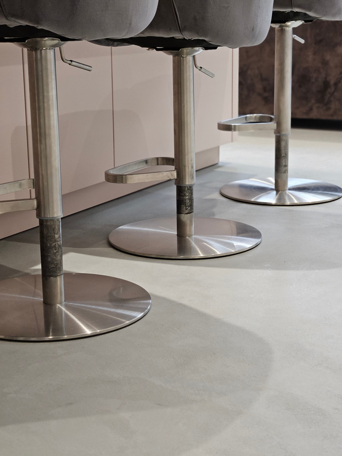 Microcement Flooring in a kitchen