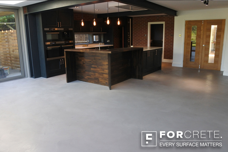 microcement flooring in grey