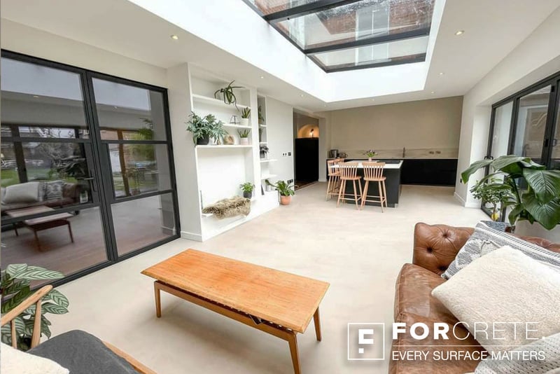 Neutral colour microcement floor